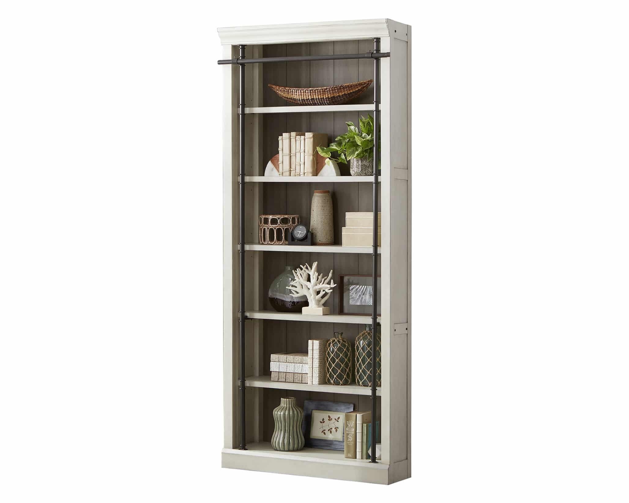 Toulouse Collection Bookcase by Martin Furniture, Rustic White IMTE4094W