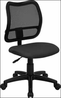 Contemporary Mesh Task Chair Gray Fabric Seat
