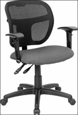 Gray Fabric & Mesh Task Chair with Arms