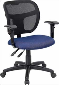 Navy Blue Fabric and Mesh Task Chair with Arms