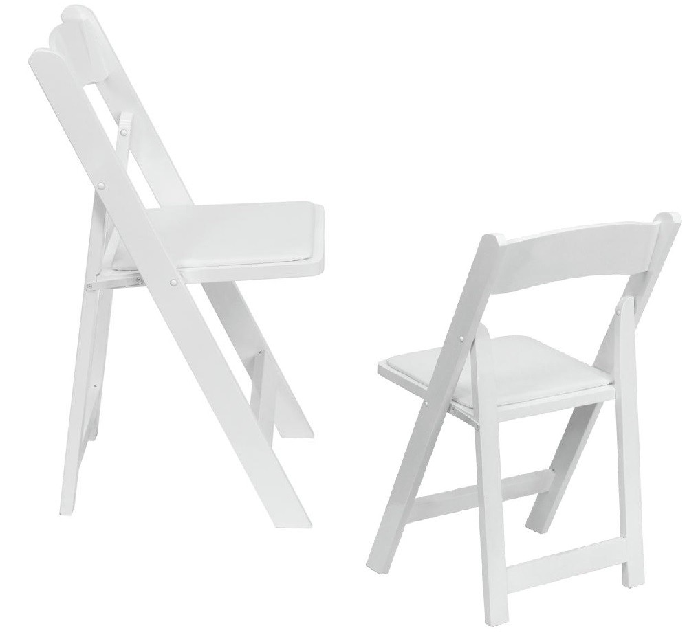 Set of 2 - HERCULES White Wood Folding Chair