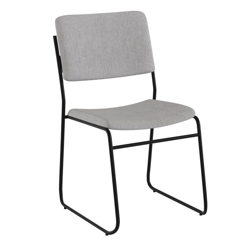 HERCULES Series 500 lb. Capacity High Density Gray Fabric Stacking Chair with Sled Base