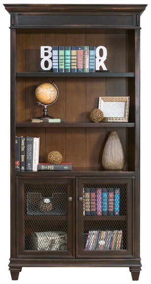 Hartford Bookcase with Lower Doors, Ebony