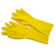 AmerCare® Yellow Flock-lined Latex Cleaning Gloves