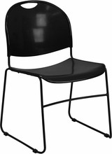880 lb. Capacity Ultra Compact Stack Chair with Black Frame
