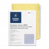 Business Source Ring Binder Index Divider 8 tab in Color or Clear