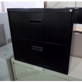 30" Black 2 Drawer Lateral File With Lock And Keys.