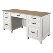 Osborne Executive Desk by Riverside, Timeless Oak/Winter White #12030