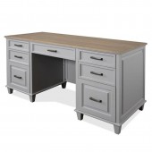 Osborne Executive Desk by Riverside, Timeless Oak/Gray Skies #12130