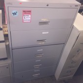 5-Drawer Grey Metal Lateral Filing Cabinet 