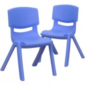 Set of 2 - 12" Seat Height Plastic Stackable School Chairs