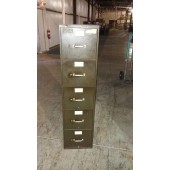 Army Green Five Drawer Filing Cabinet 