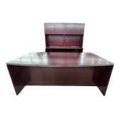 Closeout, Cherryman Bowfront Desk and Credenza Shell with Hutch