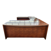 Closeout, Cherryman U-Shaped Bowfront Desk 