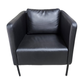 Used Black Faux Leather Club Chair