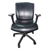Used Conference Chair, Faux Black Leather