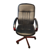 Preowned Faux Leather Executive Chair, Black