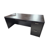 Preowned Espresso Laminate Single Pedestal Desk