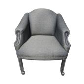 Preowned Olive Lounge Chair with Casters