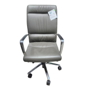 Preowned Gray Leather Conference Chair