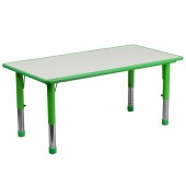 23.625''W x 47.25''L Height Adjustable Rectangular Plastic Activity Table with Grey Top Available In Green, Red, Blue (Default)