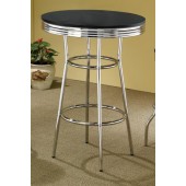 Cleveland Collection Chrome Plated Soda Fountain Bar Table 2405 Black