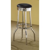 Cleveland Collection Chrome Plated Soda Fountain Bar Stool 2408 Black