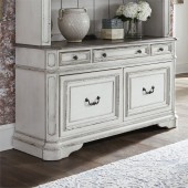 Magnolia Manor Home Office Credenza - Shown here with optional hutch, sold separately