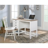 Cottage Road ® Collection Soft White Coastal Single Pedestal Desk by Sauder, 427309