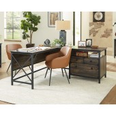 Steel River Metal & Wood L-Desk with Three Drawers by Sauder, 427855 