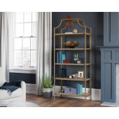 International Lux® Collection 5-Shelf Metal Bookcase with Deco Stone Finish, 428207