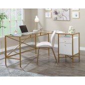 Harper Heights® Collection Glass Top L-Shaped Desk by Sauder, 433646