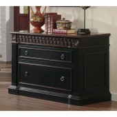 Rowan Collection Traditional File Cabinet, Black and Cherry