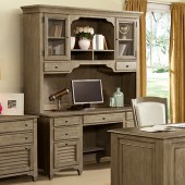 Myra Collection Credenza Desk - Natural Finish - Shown with matching Hutch #59426 sold separately