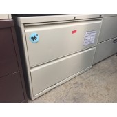 Used 36" Two Drawer Putty Lateral File Cabinet by Alera