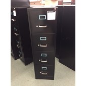 Closeout Black Four Drawer 26.5" D File Cabinet - TWO available