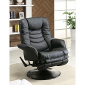 Casual Leatherette Swivel Recliner Black 600229