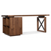 Elon 74" Desk with Bookcase Pedestal by Hooker Furniture