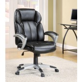 Executive Office Task Chair in Black Faux Leather 800038