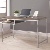 Writing Desk in Weathered Grey and Chrome