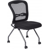 ProLine II Folding Series Deluxe Nesting Mesh Back Armless Visitor Chairs Set Of 2 #84220-30