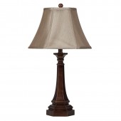 Table Lamp 901255 Bronze with Beige Fabric Shade