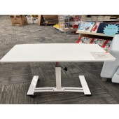Used White Rolling Adjustable Utility Table