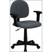 Gray Fabric Mid Back Ergonomic Task Chair with Adjustable Arms 