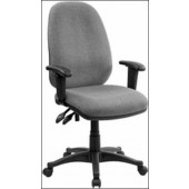 Gray Fabric Ergonomic Computer Chair with Height Adjustable Arms 