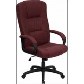 High Back Executive Burgundy Fabric Office Chair 