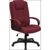 Burgundy Fabric High Back Office Chair 