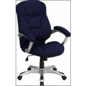 Navy Blue Microfiber High Back Office Chair 