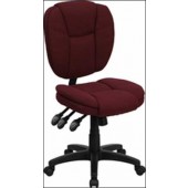 Burgundy Fabric Multi Function Task Chair 