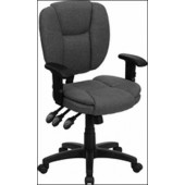 Gray Fabric Multi Function Task Chair with Arms